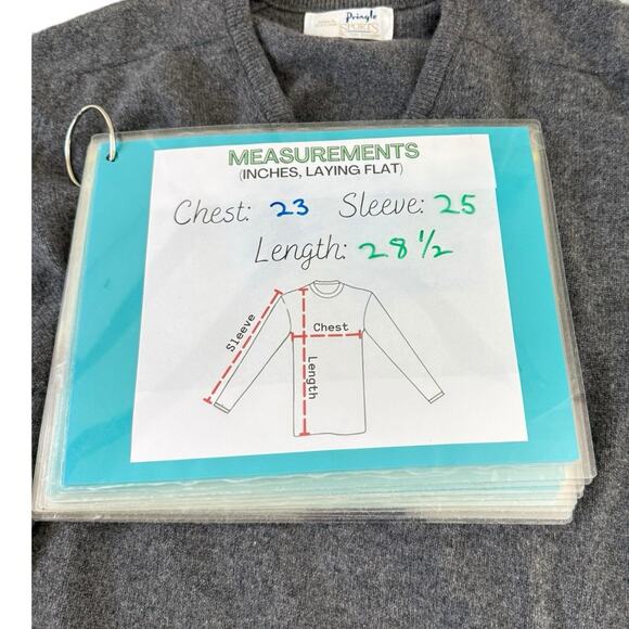 Pringle Cashmere Sweater V-Neck Made in Scotland Soft Knit Heather Gray Size 44 - Picture 10 of 11